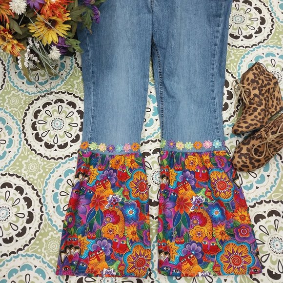 Wrangler 20X Denim - 1018 Size 13/14 Wrangler 20X Style Upcycled Stretch Bell-Bottoms